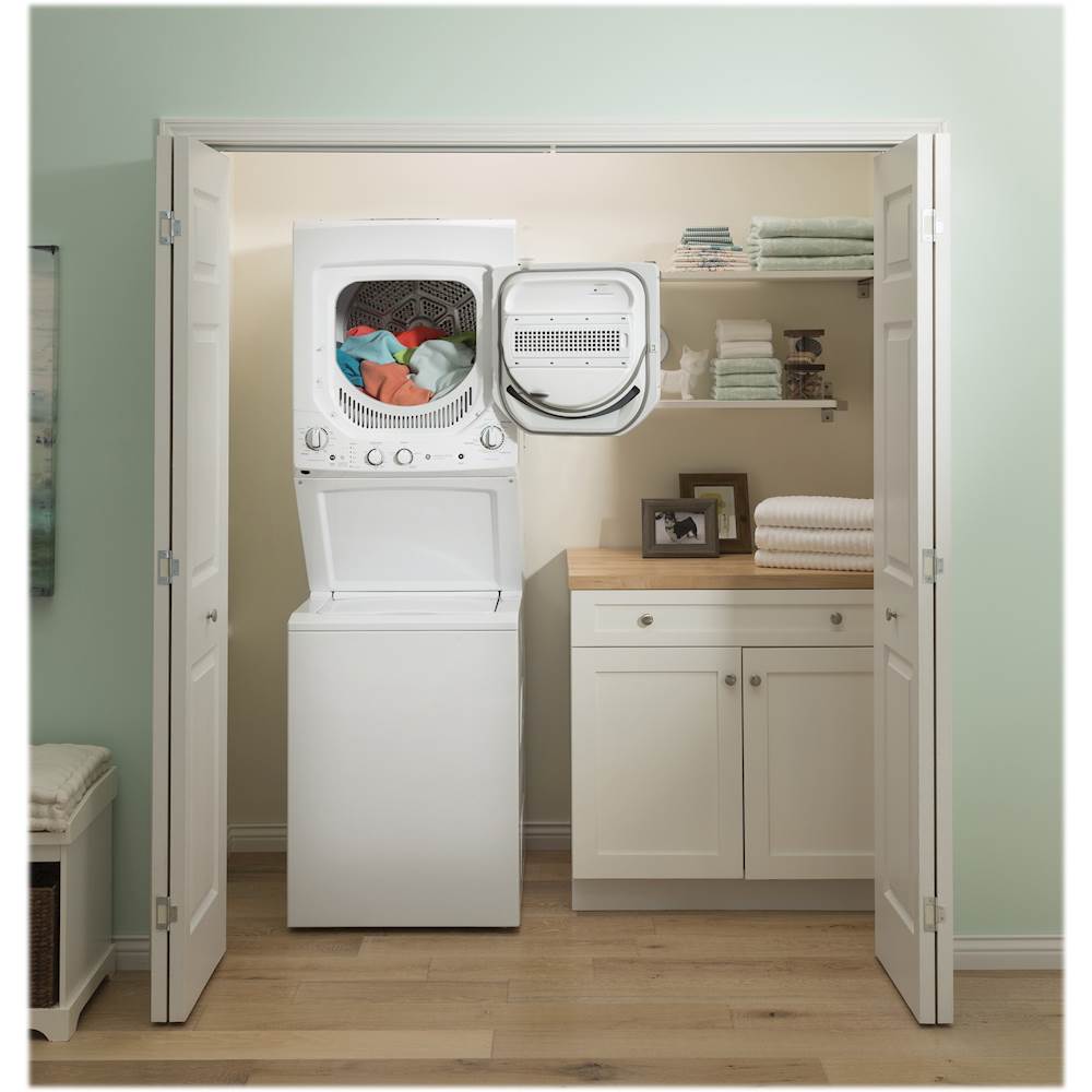 GE - 2.3 Cu. Ft. Top Load Washer and 4.4 Cu. Ft. Gas Dryer Laundry Center - White on white_11
