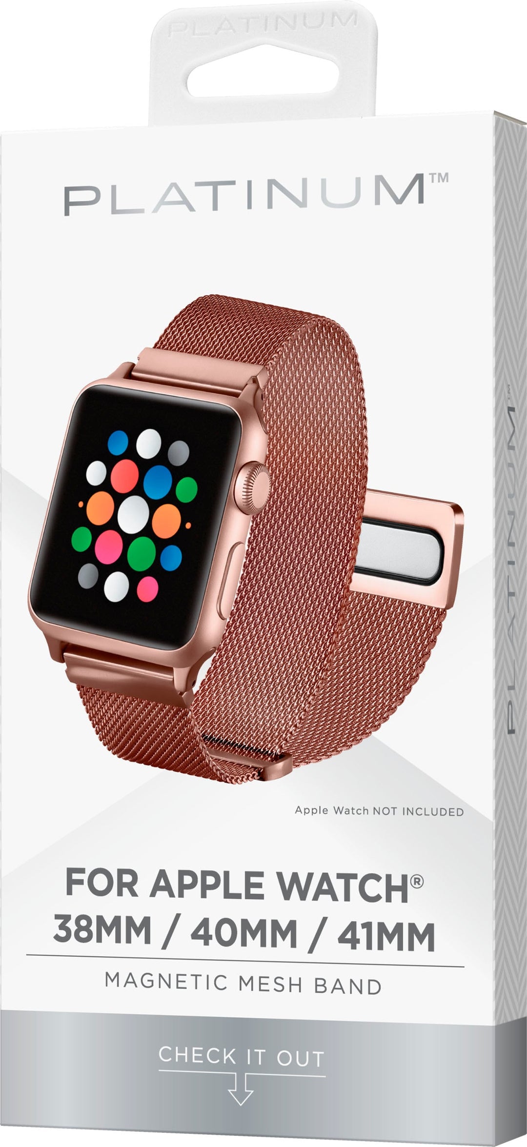 Platinum™ - Magnetic Stainless Steel Mesh Band for Apple Watch 38mm, 40mm and Apple Watch Series 8 41mm - Rose Gold_2