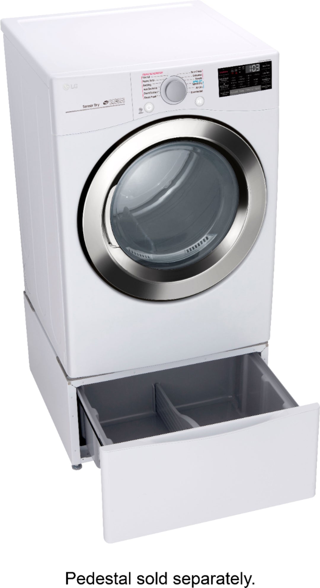 LG - 7.4 Cu. Ft. Stackable Smart Gas Dryer with Steam and Sensor Dry - White_3