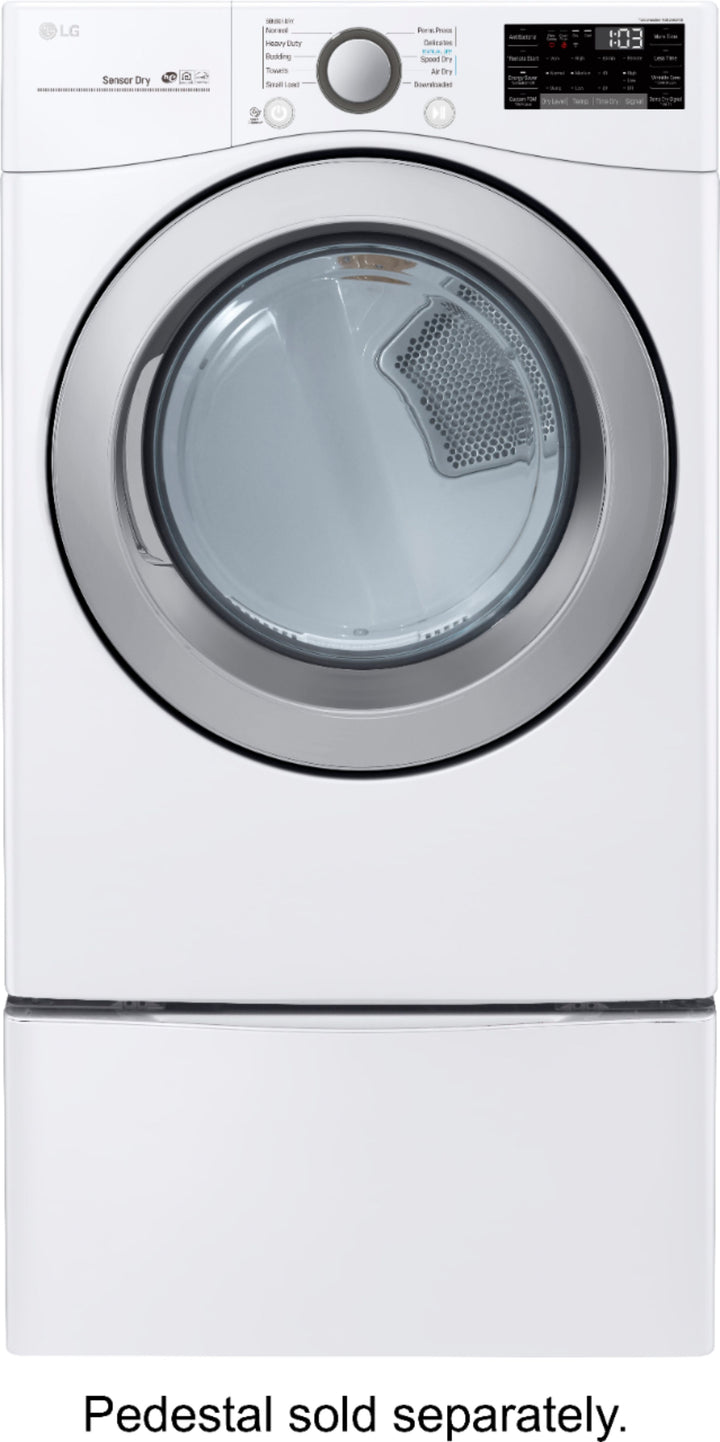 LG - 7.4 Cu. Ft. Stackable Smart Electric Dryer with Sensor Dry - White_2