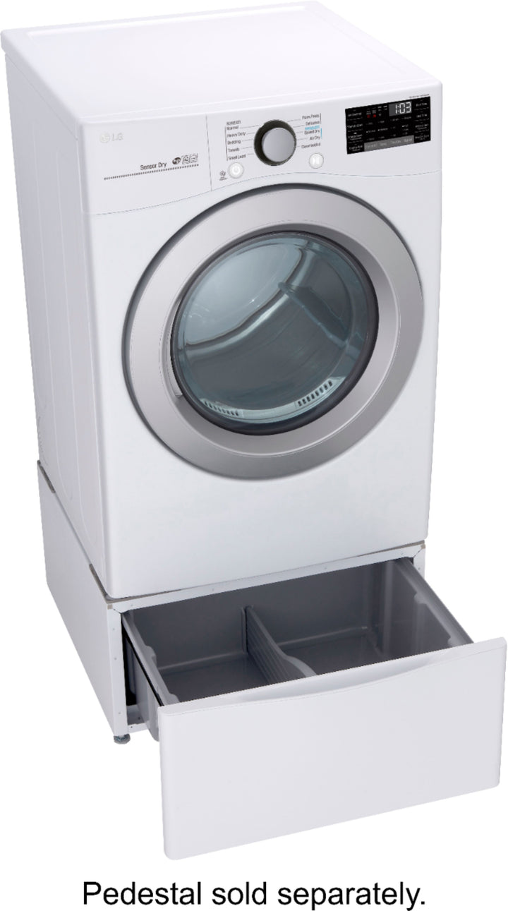 LG - 7.4 Cu. Ft. Stackable Smart Electric Dryer with Sensor Dry - White_6