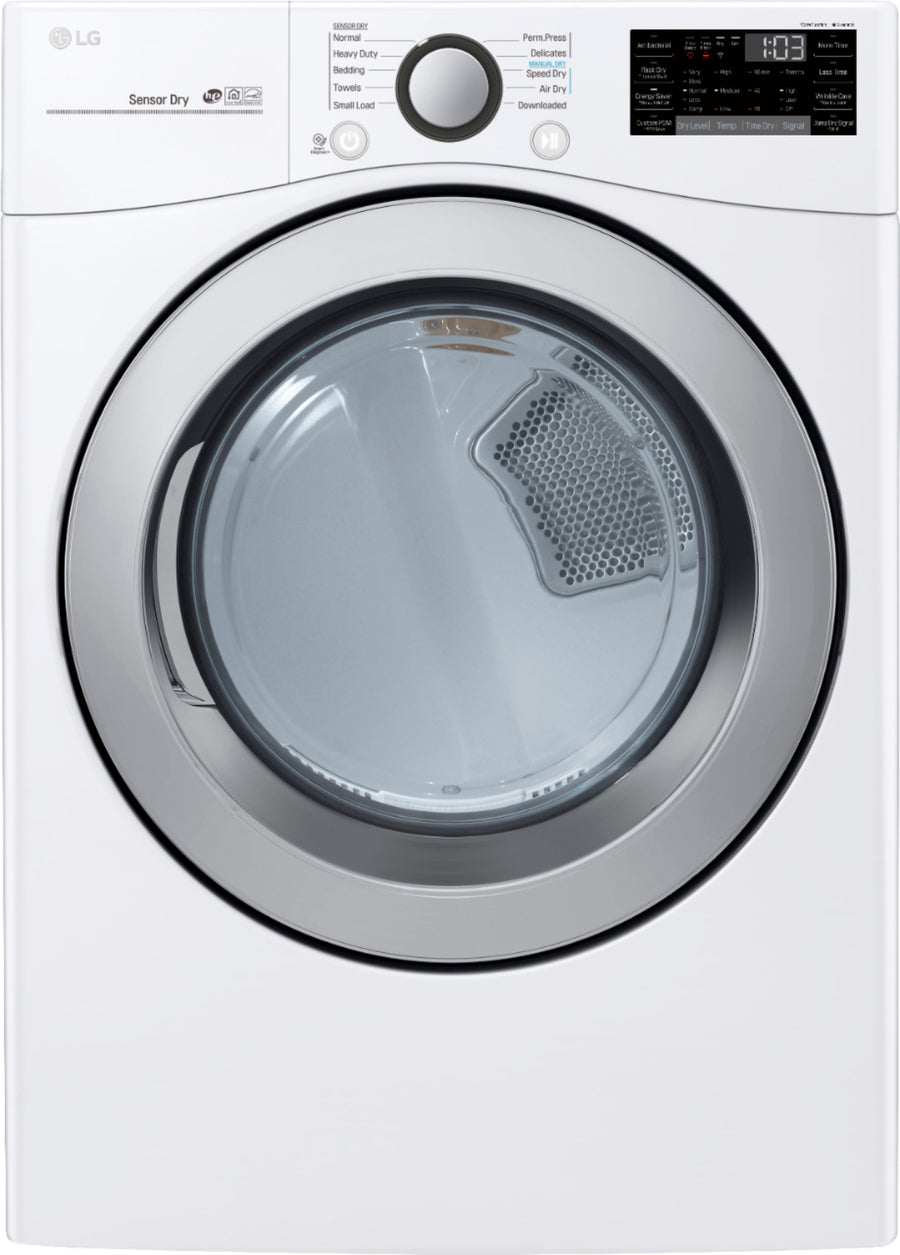LG - 7.4 Cu. Ft. Stackable Smart Gas Dryer with Sensor Dry - White_0