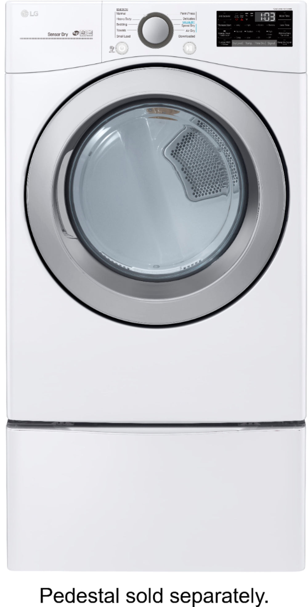 LG - 7.4 Cu. Ft. Stackable Smart Gas Dryer with Sensor Dry - White_2