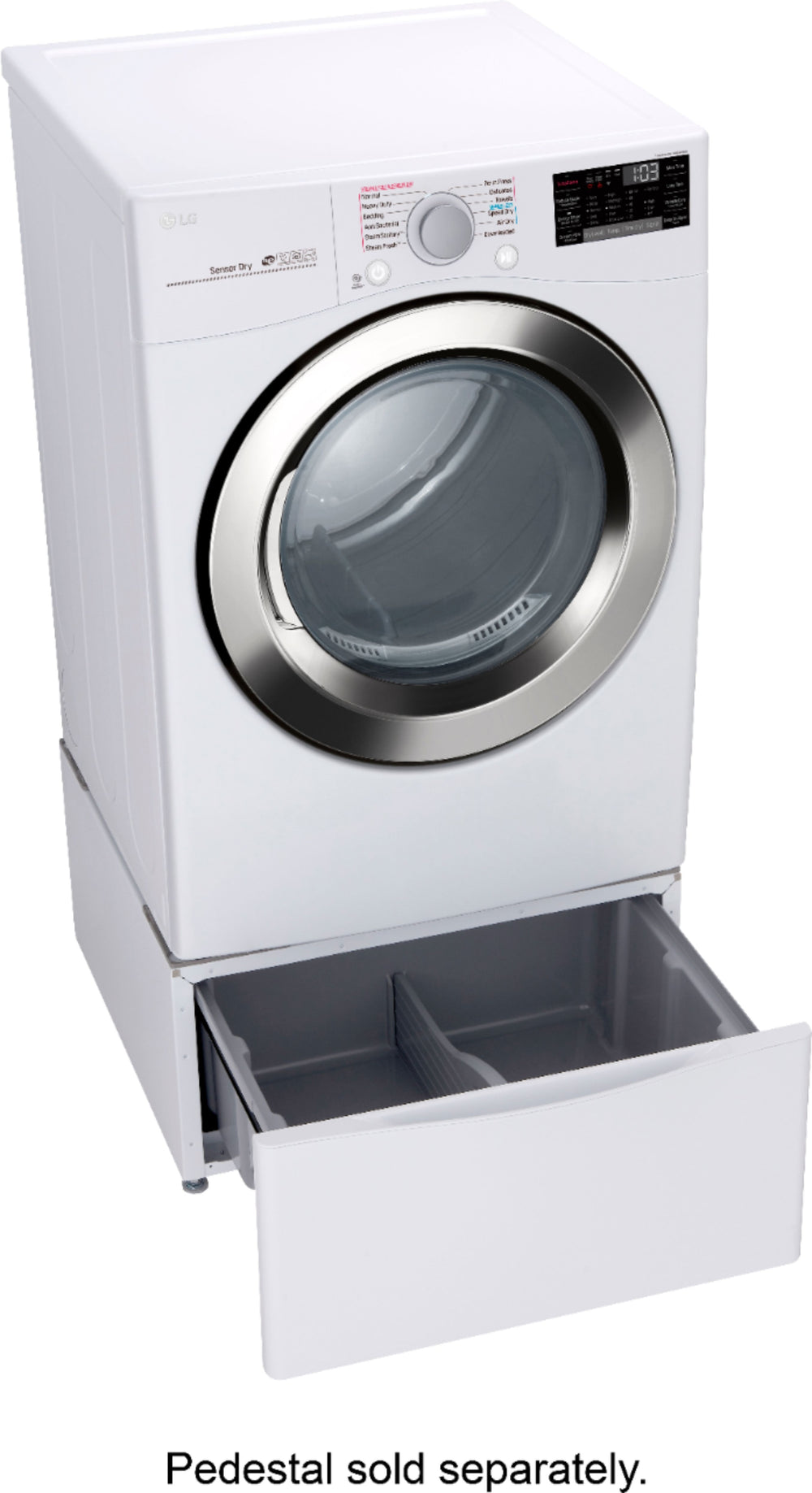 LG - 7.4 Cu. Ft. 12-Cycle Smart Wi-Fi Electric SteamDryer - Sensor Dry and TurboSteam - White_1