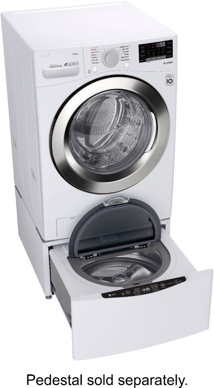 LG - 4.5 Cu. Ft. High-Efficiency Stackable Smart Front Load Washer with Steam and 6Motion Technology - White_7