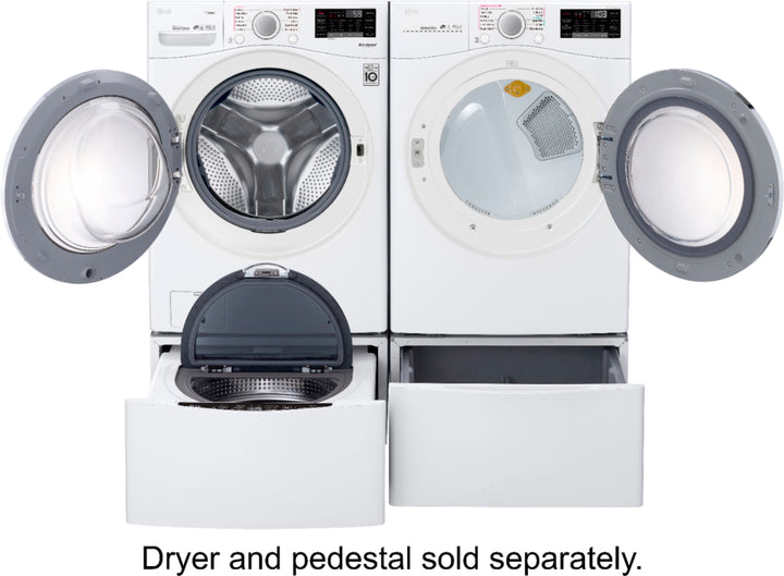 LG - 4.5 Cu. Ft. High-Efficiency Stackable Smart Front Load Washer with Steam and 6Motion Technology - White_4