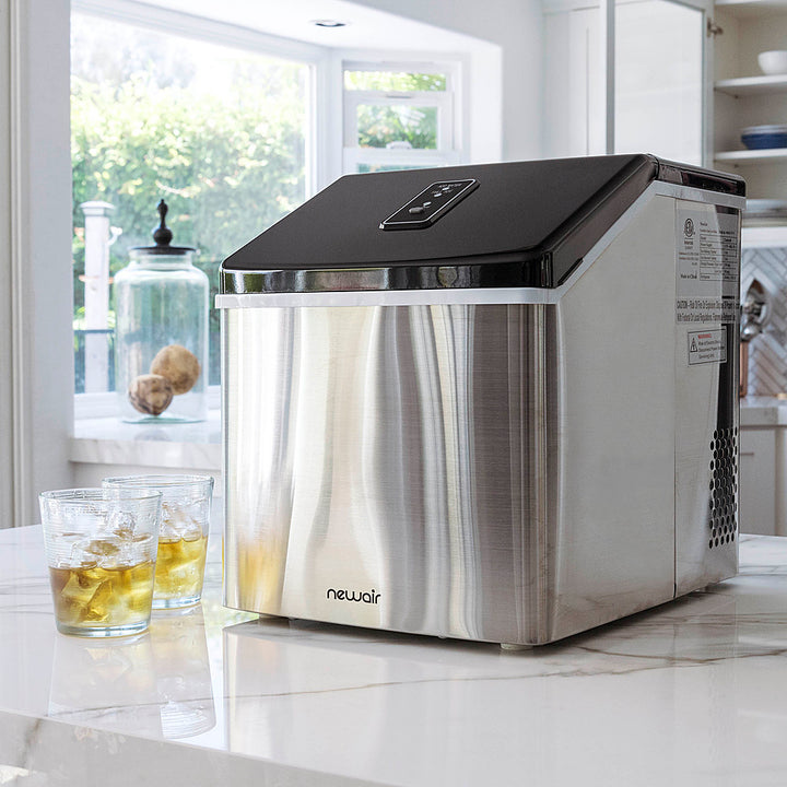 NewAir - 40-lb Clear Ice Maker - Stainless steel_9