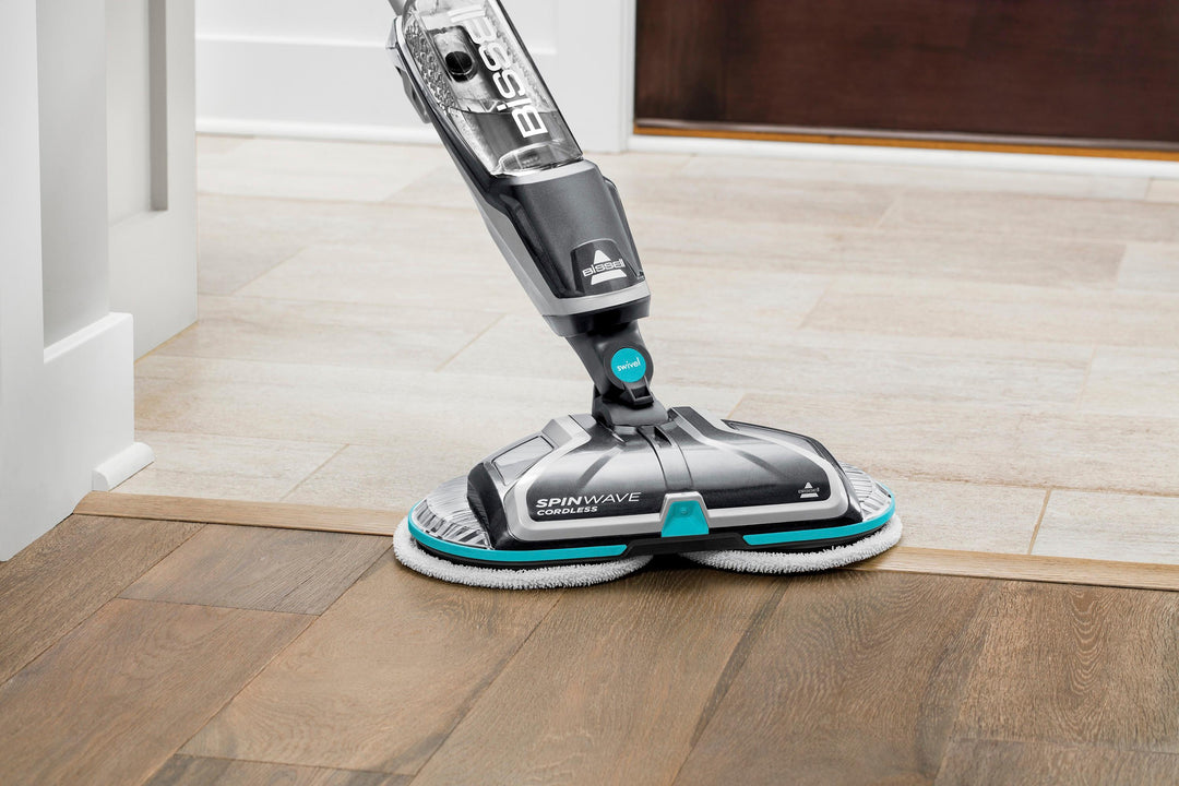 BISSELL - SpinWave Cordless Powered Mop - Titanium/Electric Blue_8