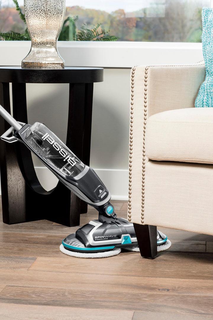 BISSELL - SpinWave Cordless Powered Mop - Titanium/Electric Blue_6