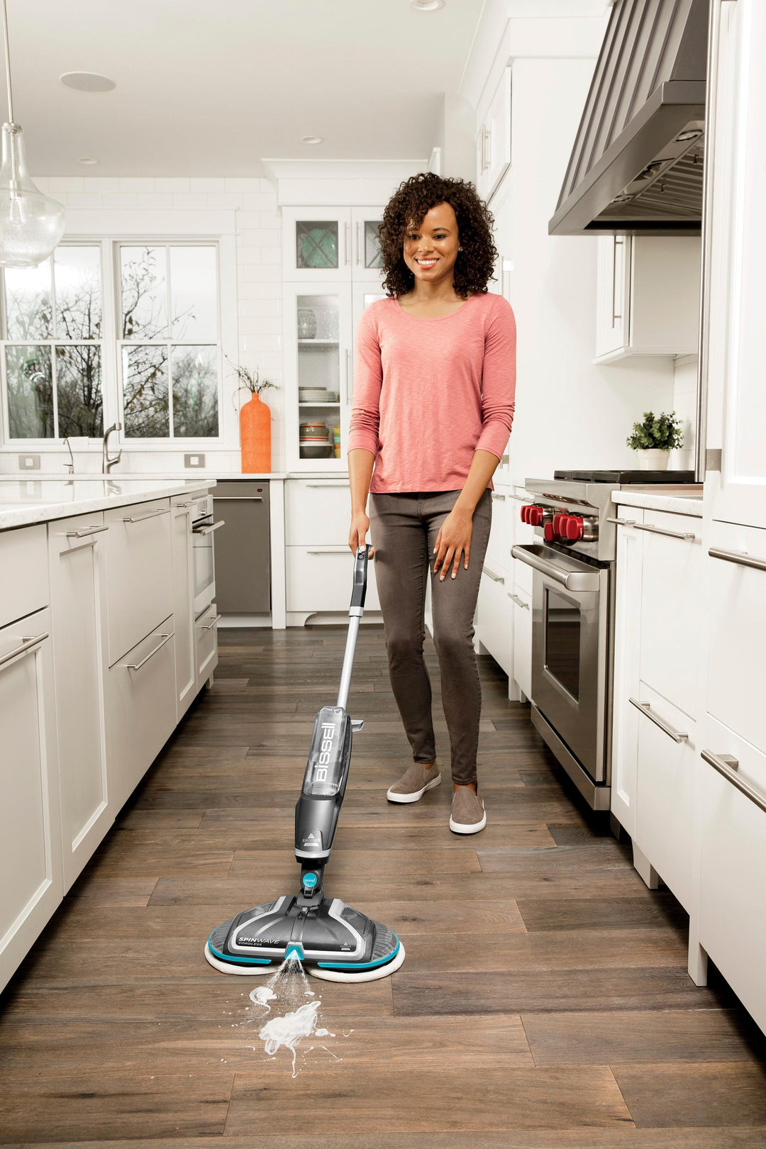 BISSELL - SpinWave Cordless Powered Mop - Titanium/Electric Blue_3