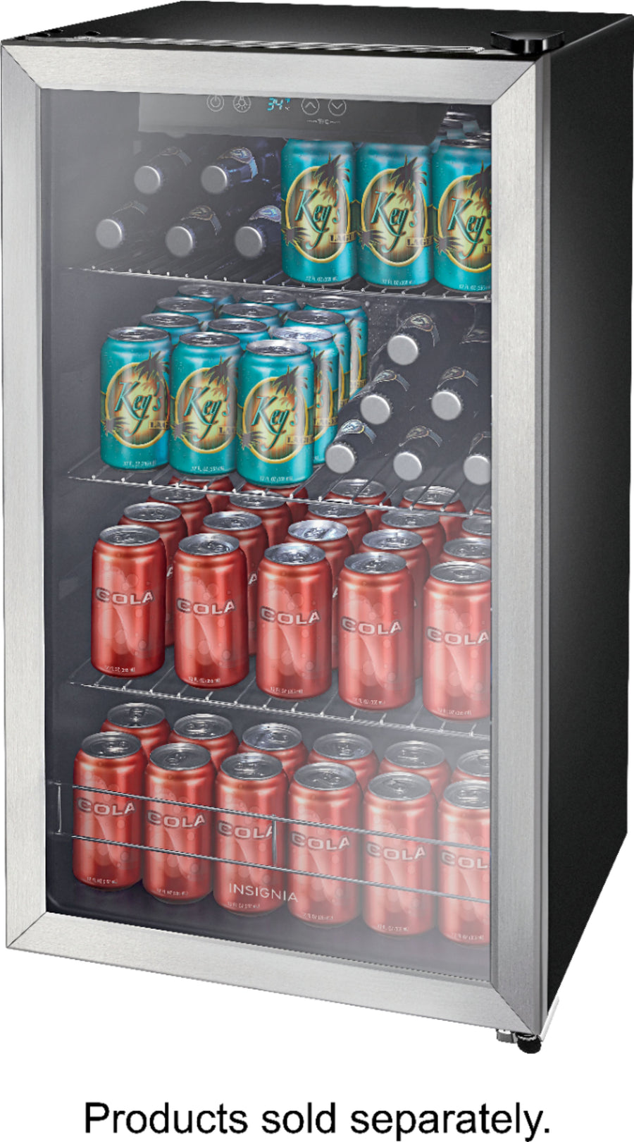 Insignia™ - 115-Can Beverage Cooler - Stainless steel_0