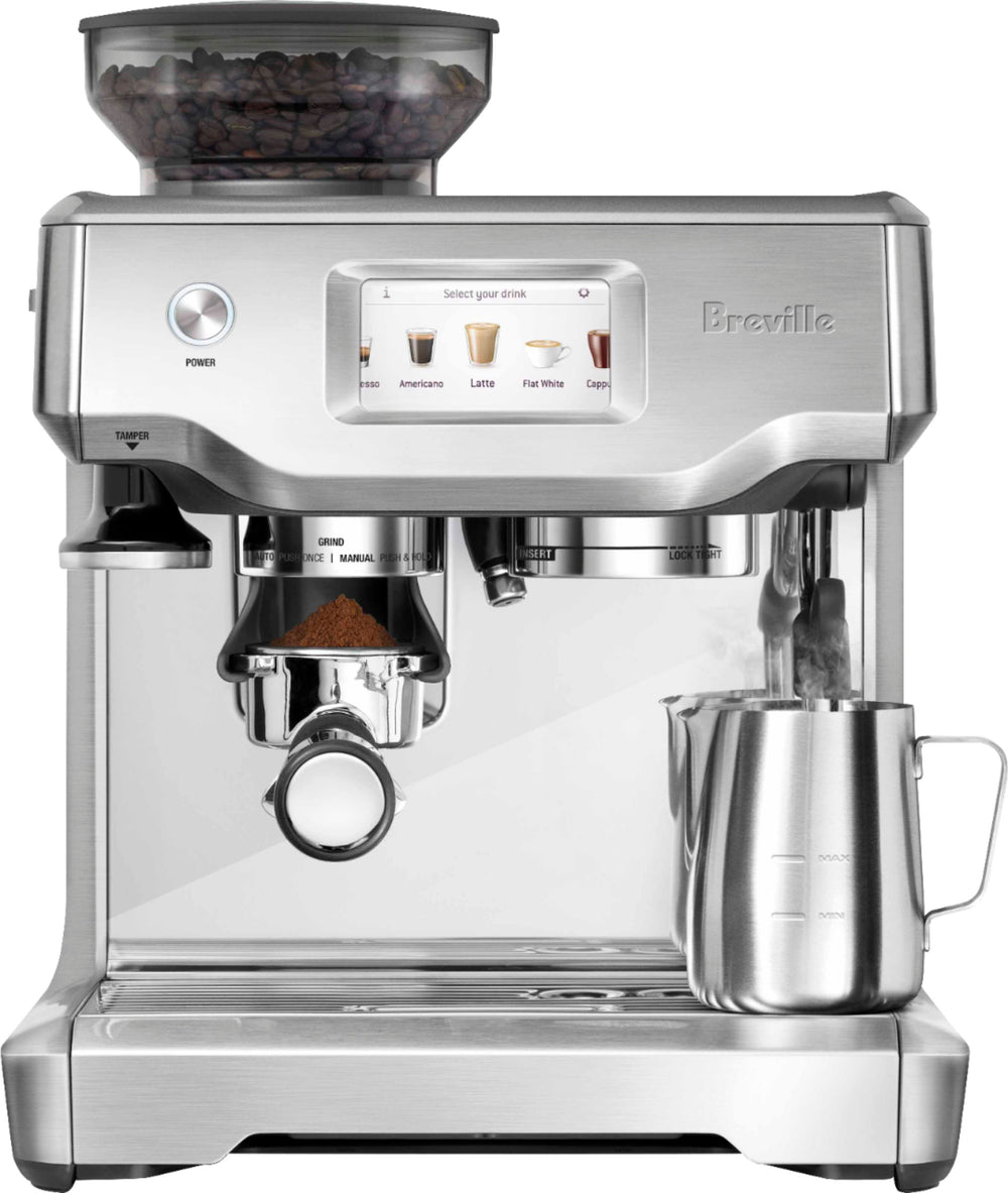 Breville - the Barista Touch Espresso Machine with 9 bars of pressure, Milk Frother and integrated grinder - Stainless Steel_1