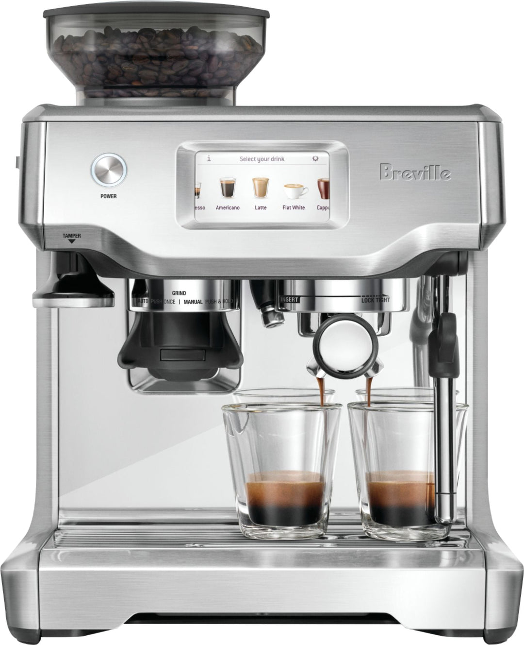 Breville - the Barista Touch Espresso Machine with 9 bars of pressure, Milk Frother and integrated grinder - Stainless Steel_2