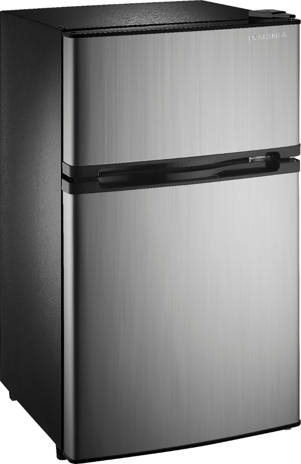 Insignia™ - 3.0 Cu. Ft. Mini Fridge with Top Freezer - Stainless steel_1