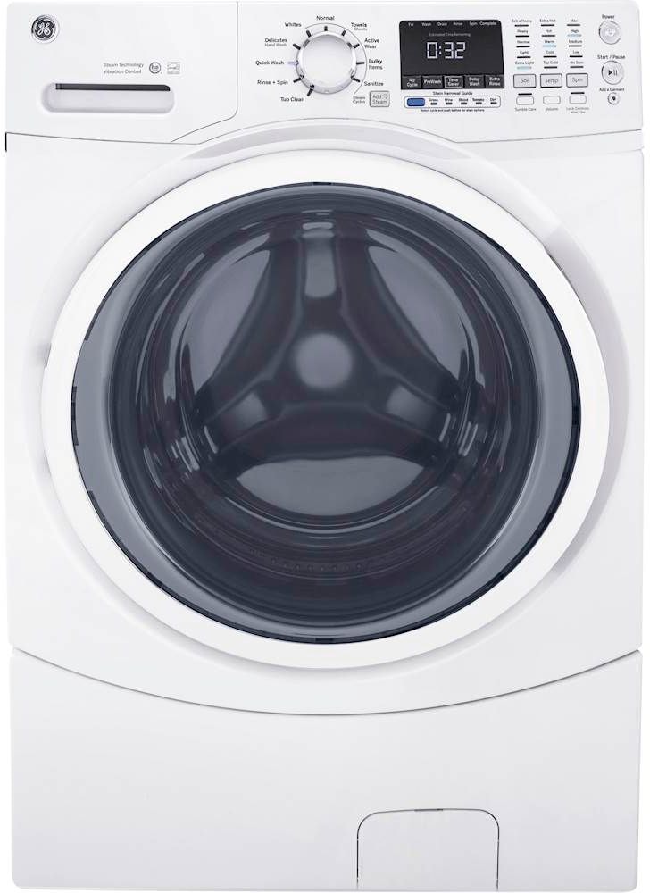 GE - 4.5 Cu. Ft. Stackable Front Load Washer - White_0