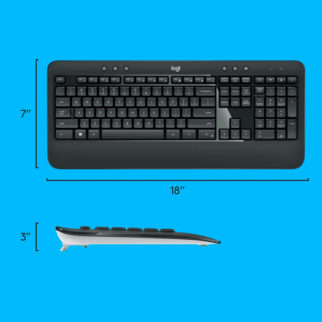 Logitech - MK540 Full-size Advanced Wireless Scissor Keyboard and Mouse Bundle - Black_4