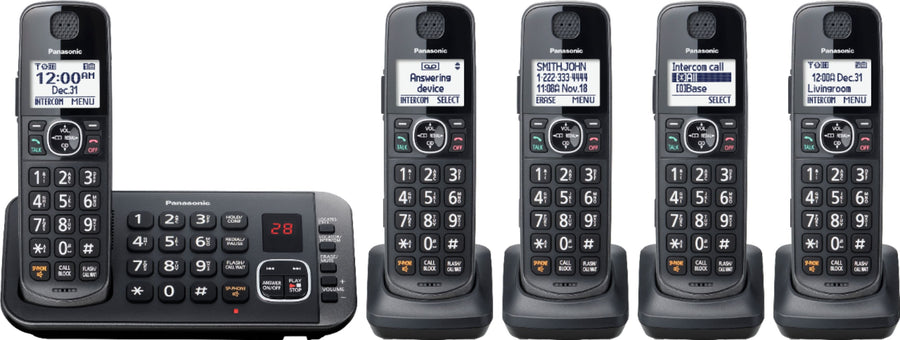 Panasonic - KX-TGE645M DECT 6.0 Expandable Cordless Phone System with Digital Answering System - Metallic Black_0