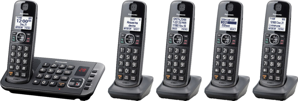 Panasonic - KX-TGE645M DECT 6.0 Expandable Cordless Phone System with Digital Answering System - Metallic Black_1