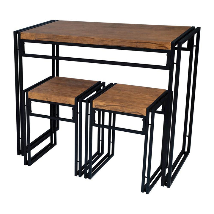 ürb SPACE - Urban Small Dining Table Set - Black With Brown_2
