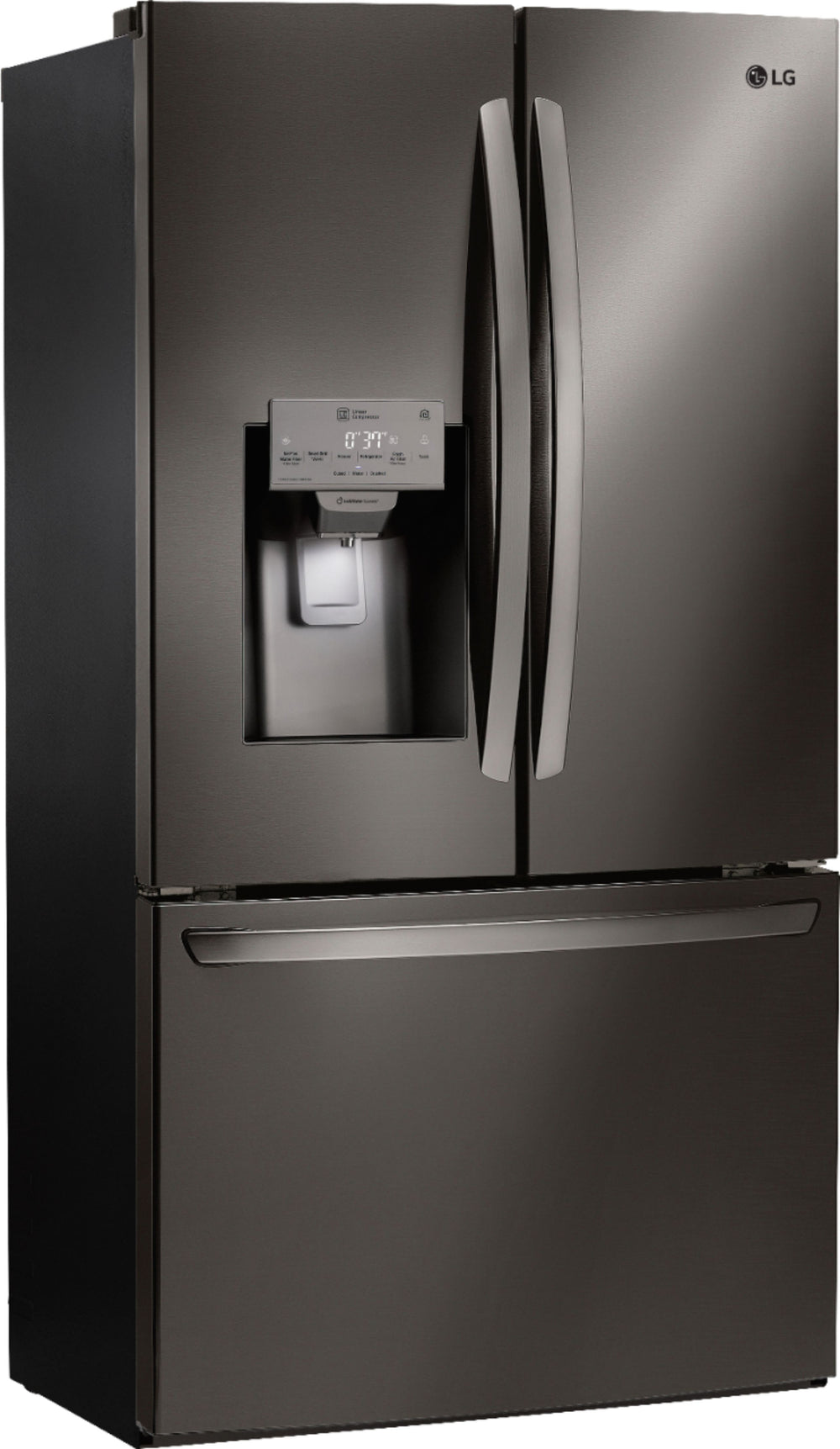 LG - 26.2 Cu. Ft. French Door Smart Refrigerator with Dual Ice Maker - Black stainless steel_1