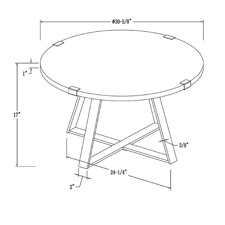 Walker Edison - Round Rustic Coffee Table - Dark Walnut_2