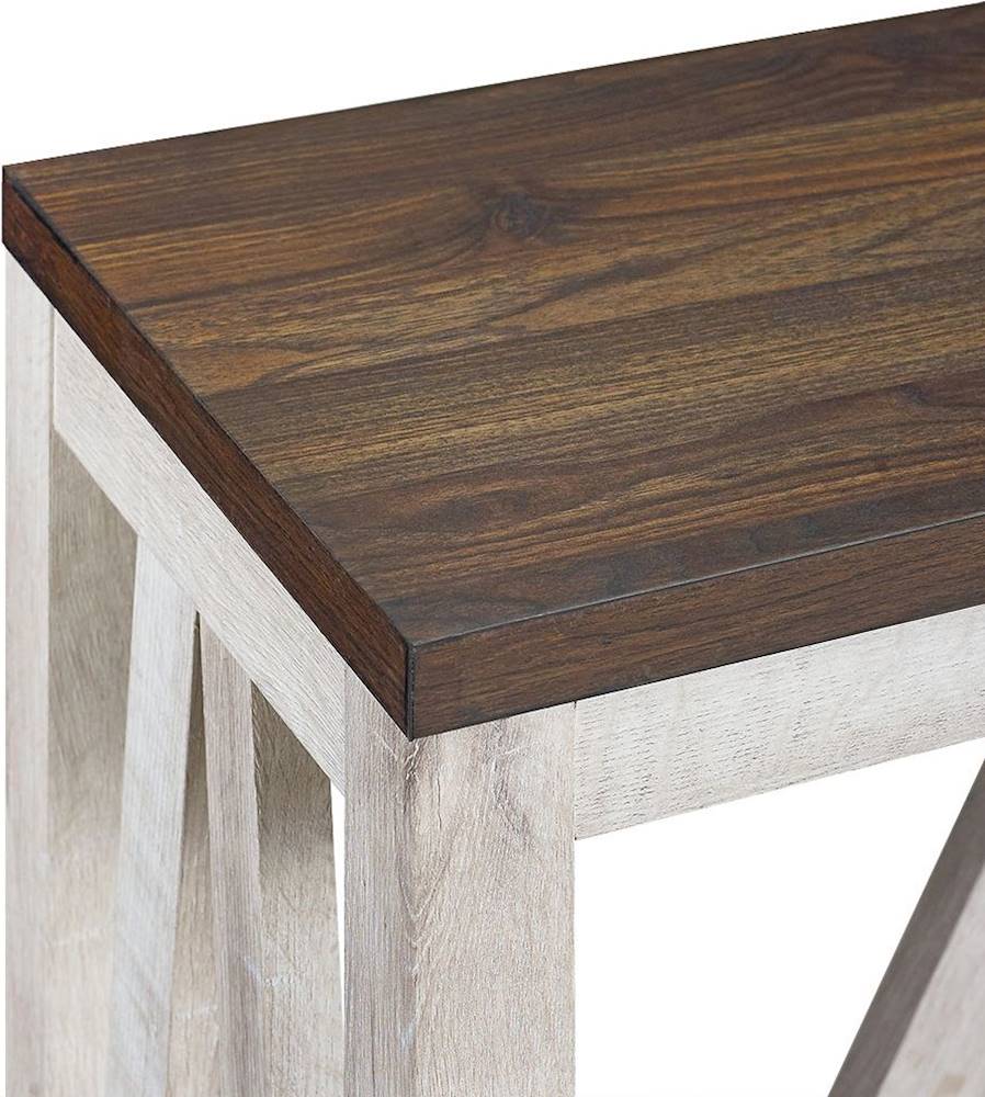 Walker Edison - Modern Farmhouse Entryway Table - Dark Walnut/White Oak_6