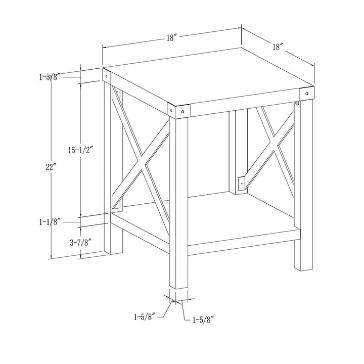 Walker Edison - Farmhouse Metal Accent Side Table - White Oak_2