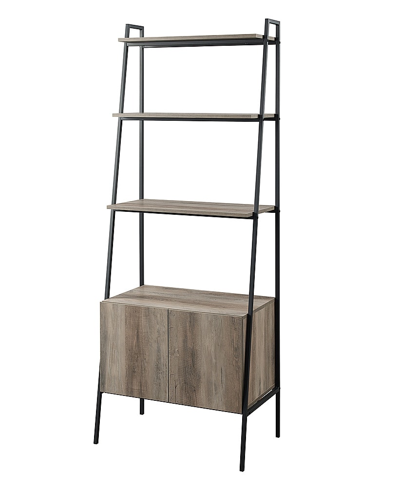 Walker Edison - 72" Idustrial Ladder 5-Shelf Storage Bookcase - Grey Wash_1