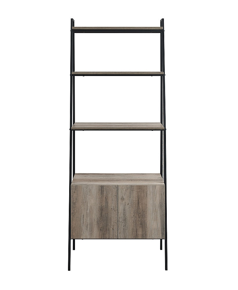 Walker Edison - 72" Idustrial Ladder 5-Shelf Storage Bookcase - Grey Wash_0