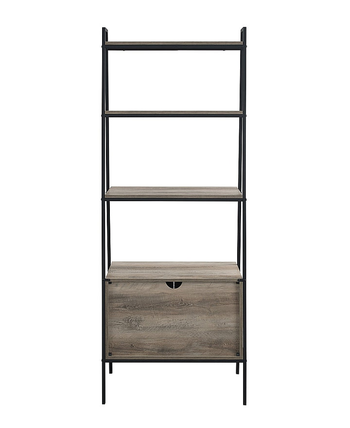 Walker Edison - 72" Idustrial Ladder 5-Shelf Storage Bookcase - Grey Wash_6
