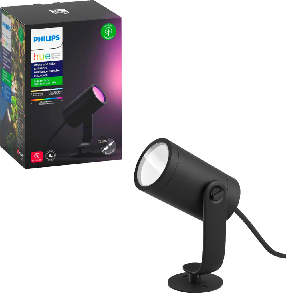 Philips - Hue White and Color Ambiance Lily Outdoor Spot Light Extension Kit - Multicolor_1