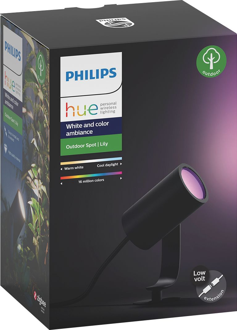 Philips - Hue White and Color Ambiance Lily Outdoor Spot Light Extension Kit - Multicolor_0