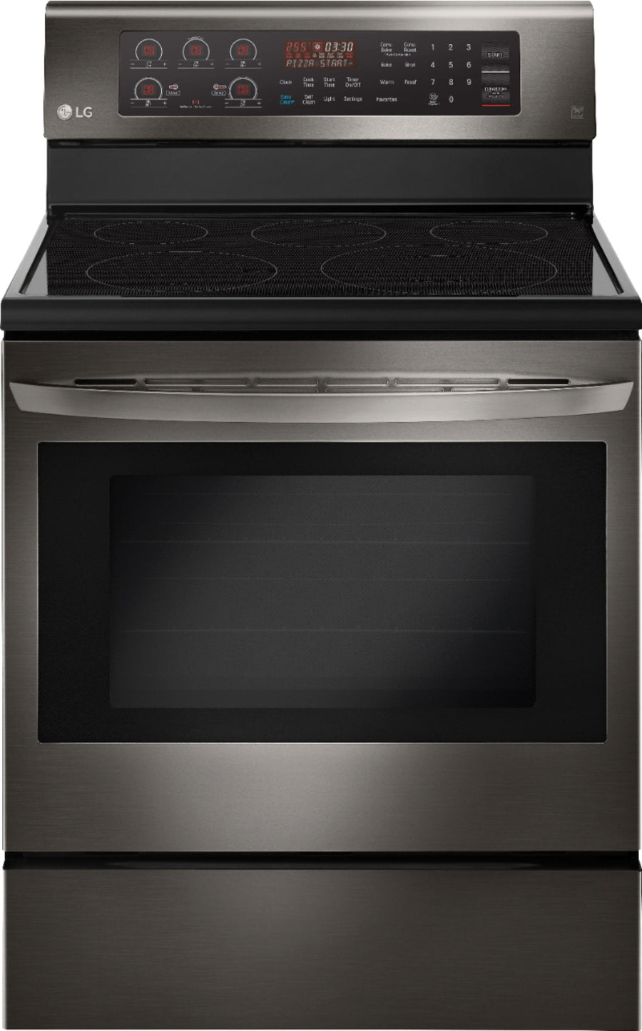 LG - 6.3 Cu. Ft. Self-Cleaning Freestanding Electric Convection Range with EasyClean - Black Stainless Steel_0