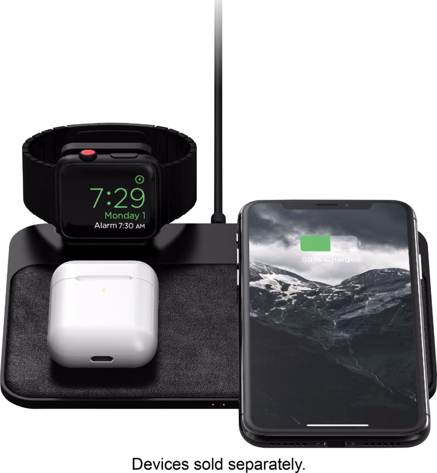Nomad - Wireless Charging Pad for iPhone and Apple Watch - Black_0