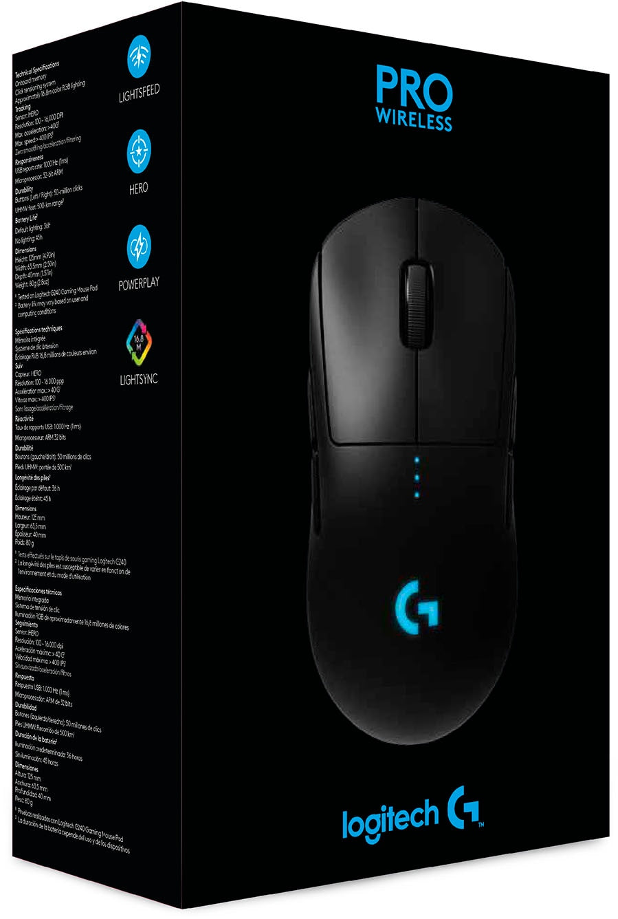 Logitech - G PRO Lightweight Wireless Optical Ambidextrous Gaming Mouse with RGB Lighting - Black_2