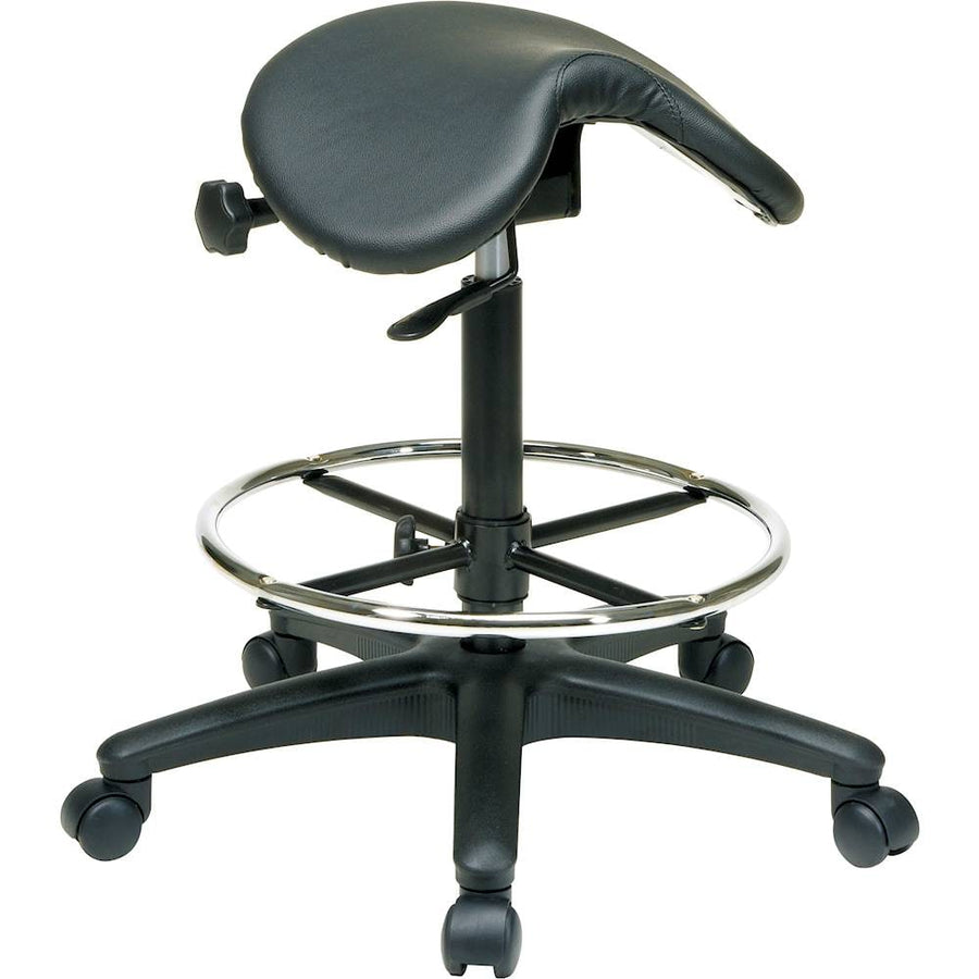 WorkSmart - Backless Stool with Saddle Seat - Black_0