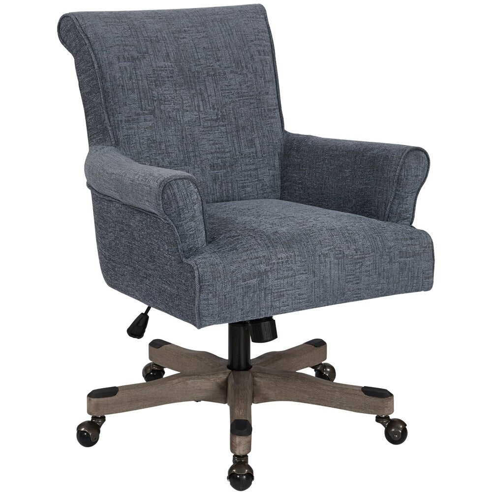 OSP Designs - Megan Home Office Polyester Task Chair - Blue/Brushed Grey_1