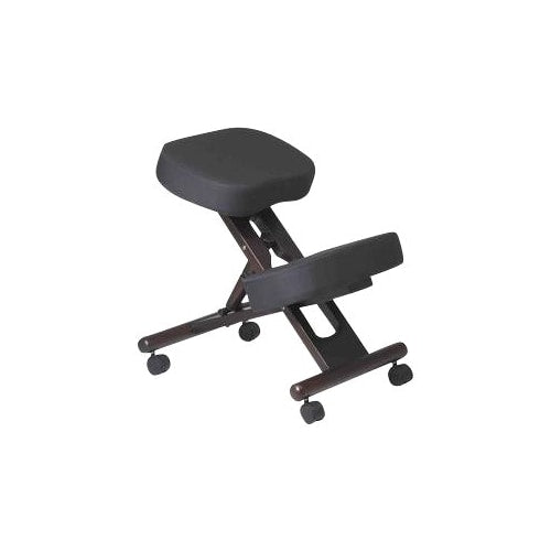 WorkSmart - KC Series Fabric/Wood/Memory Foam Ergonomic Kneeling Chair - Black/Espresso_0