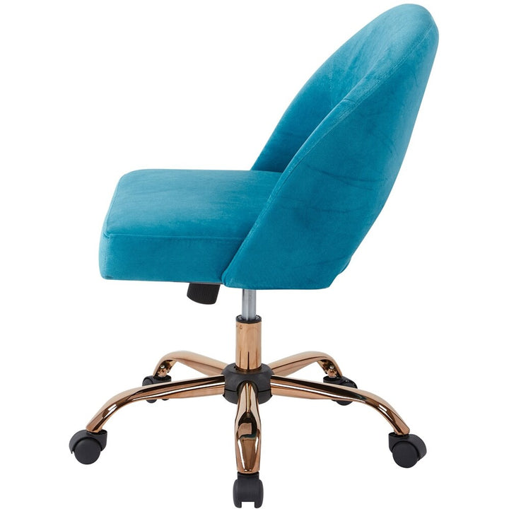 AveSix - Lula Home Office Plush Fabric Chair - Blue_6