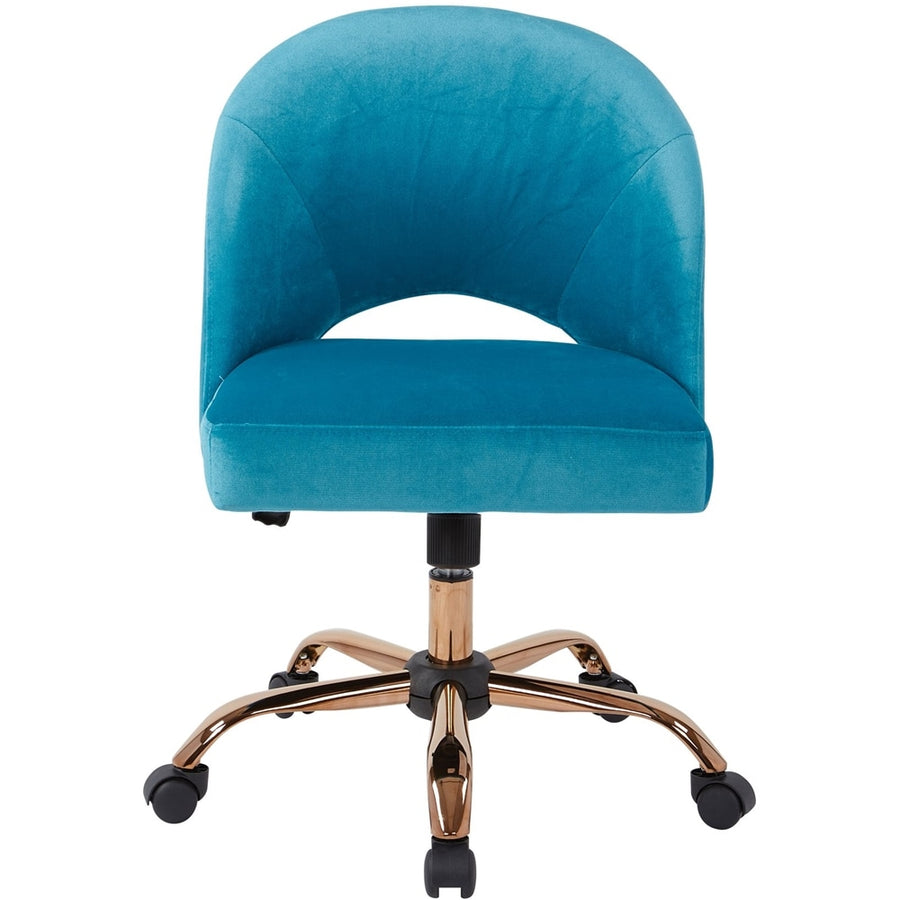 AveSix - Lula Home Office Plush Fabric Chair - Blue_0