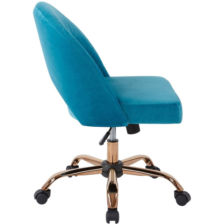 AveSix - Lula Home Office Plush Fabric Chair - Blue_5
