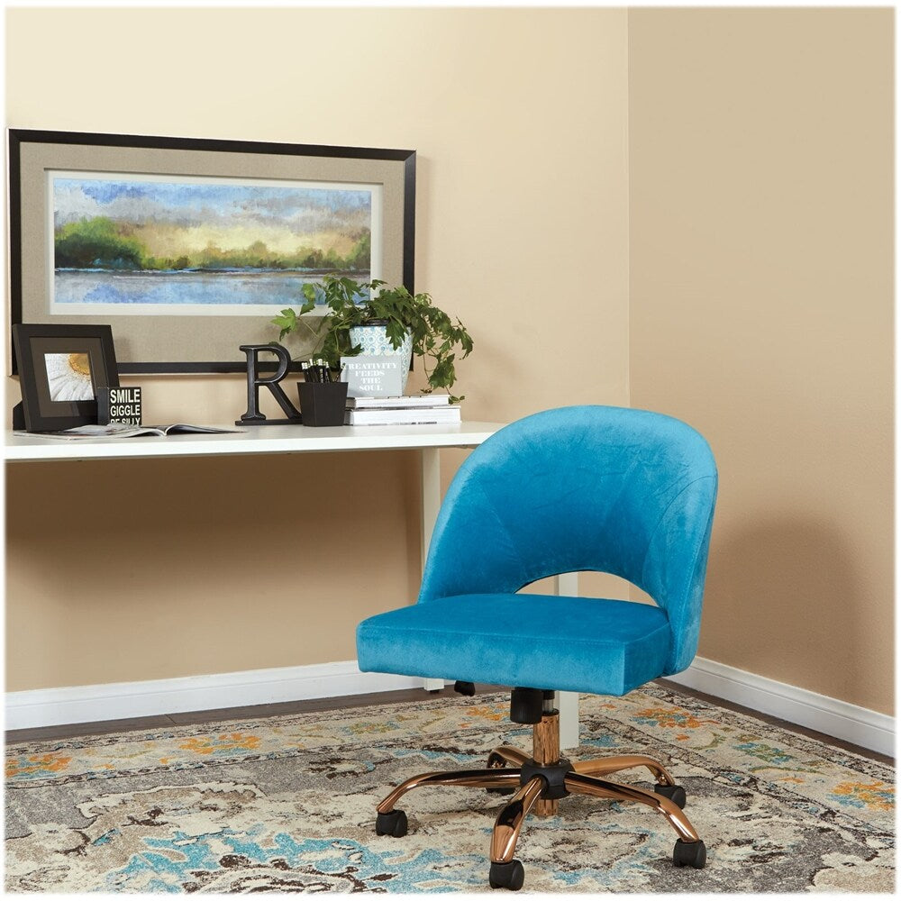AveSix - Lula Home Office Plush Fabric Chair - Blue_2