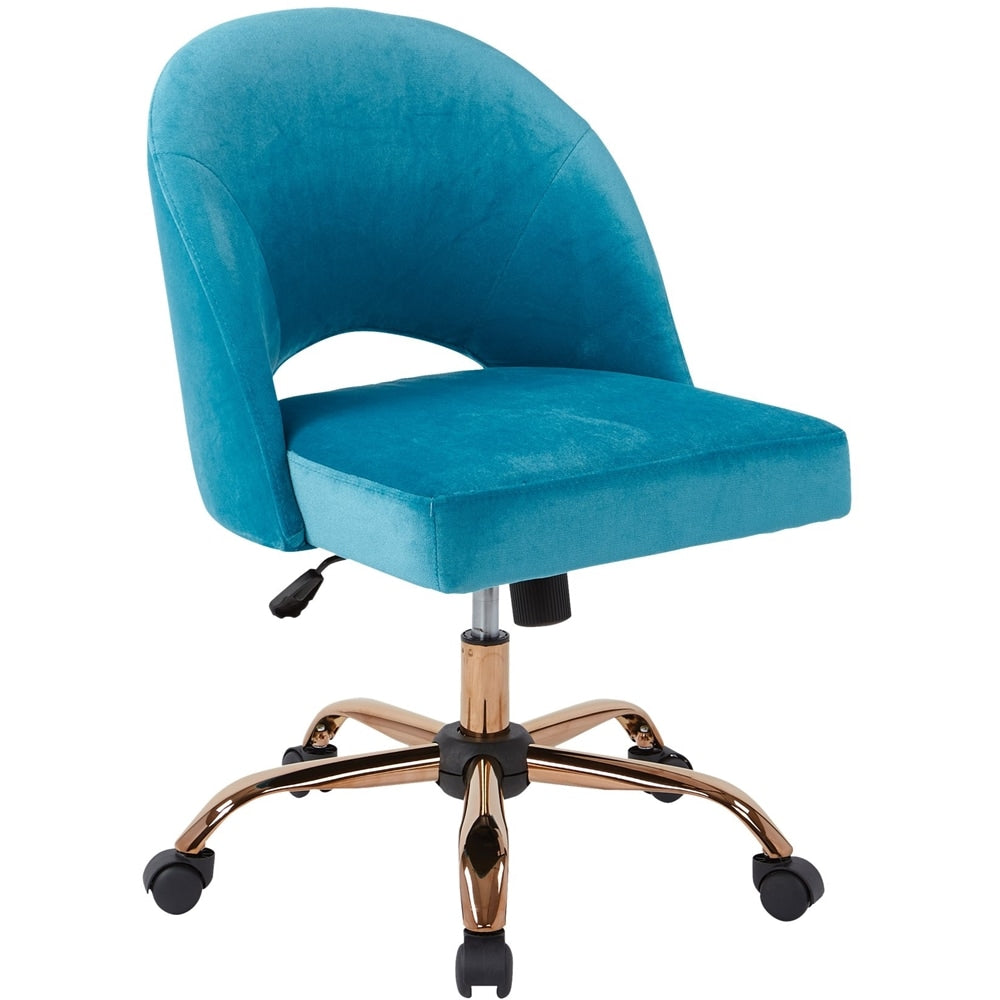 AveSix - Lula Home Office Plush Fabric Chair - Blue_7