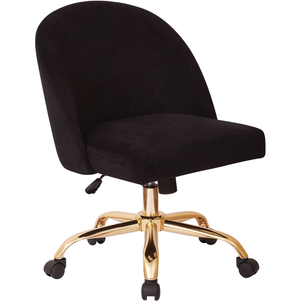OSP Home Furnishings - Layton Mid Back Office Chair - Black/Gold_1