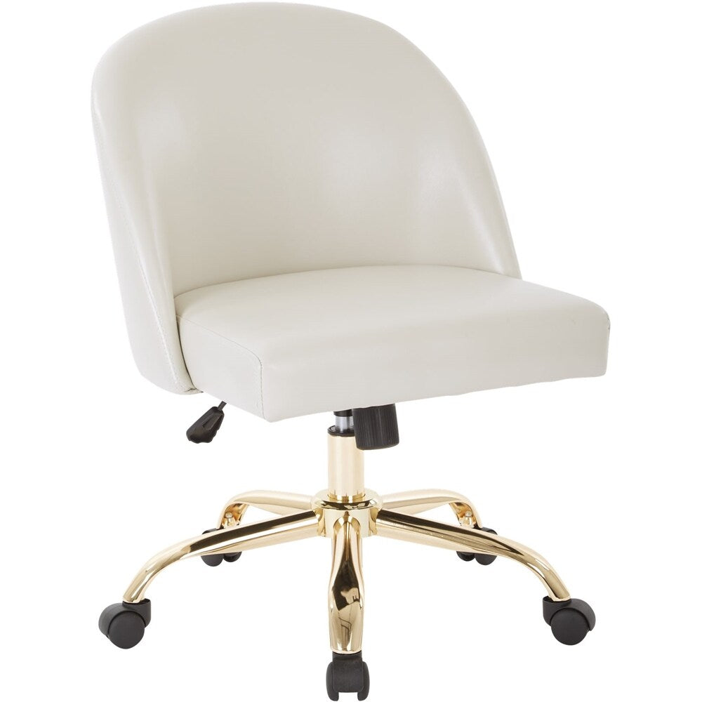 OSP Home Furnishings - Layton Mid Back Office Chair - White/Gold_1