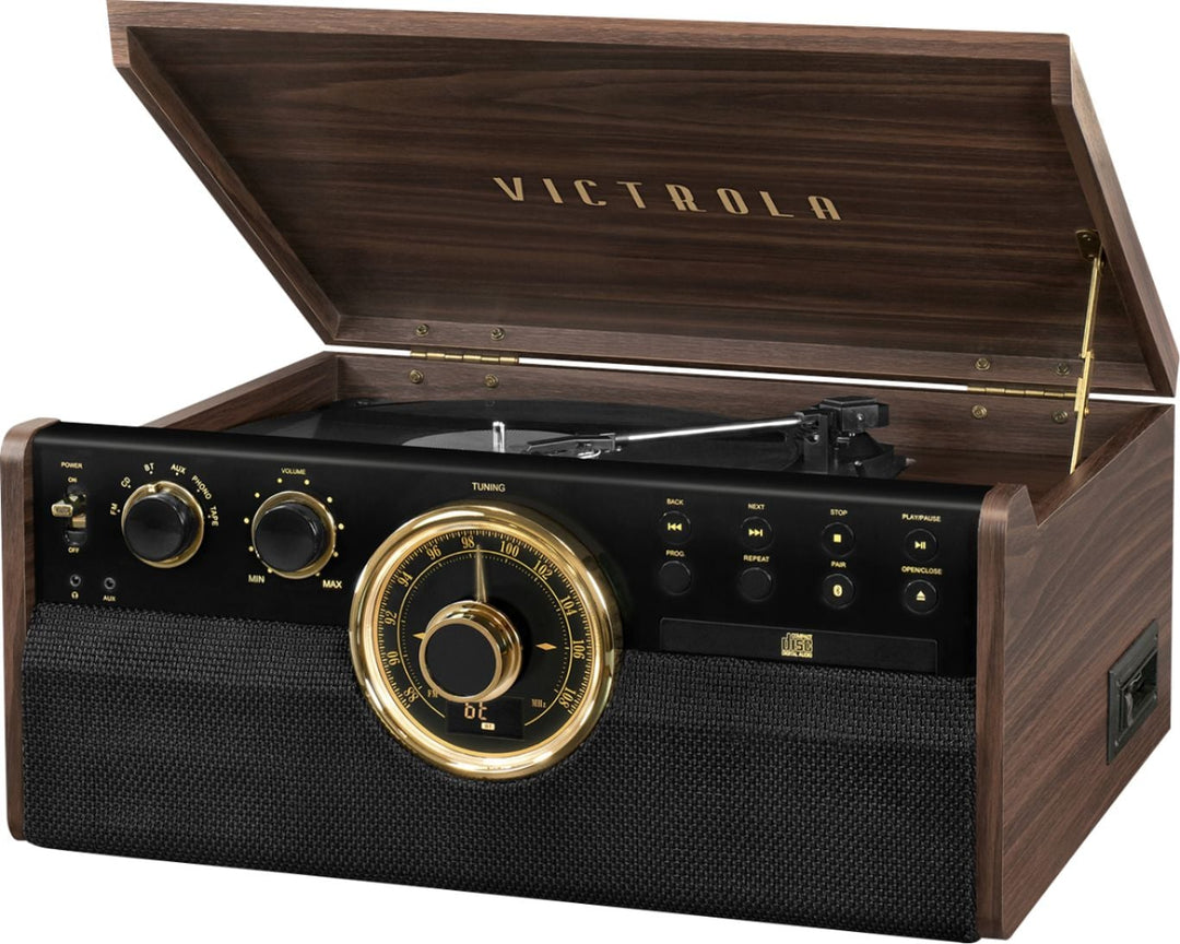 Victrola - Empire Bluetooth 6-in-1 Record Player - Gold/Brown/Black_0