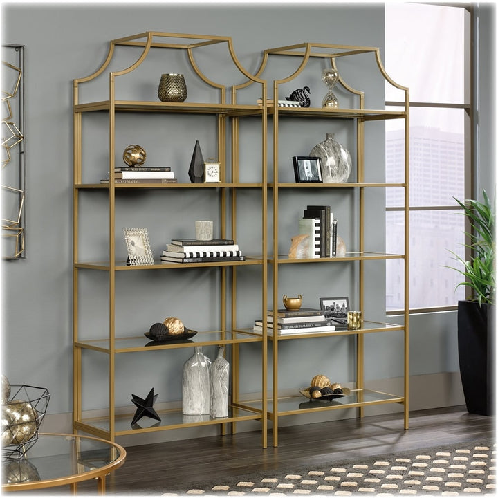 Sauder - International Lux Collection 5-Shelf Bookcase - Satin Gold_5
