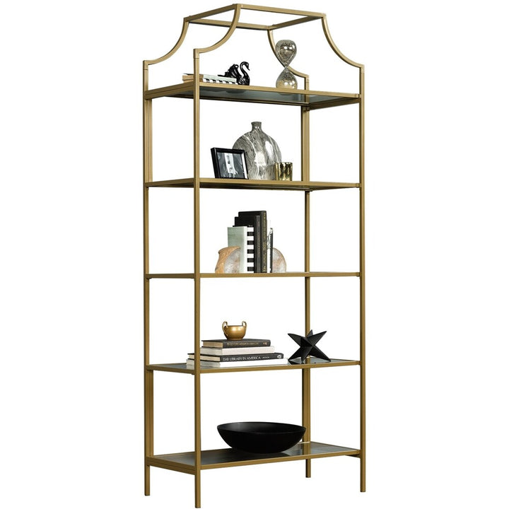 Sauder - International Lux Collection 5-Shelf Bookcase - Satin Gold_1