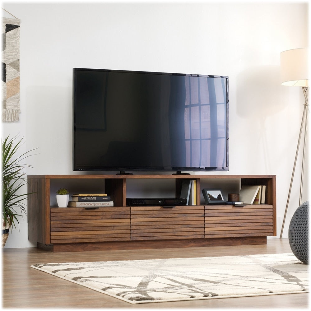 Sauder - Harvey Park Collection TV Cabinet for Most Flat-Panel TVs Up to 70" - Grand Walnut_1
