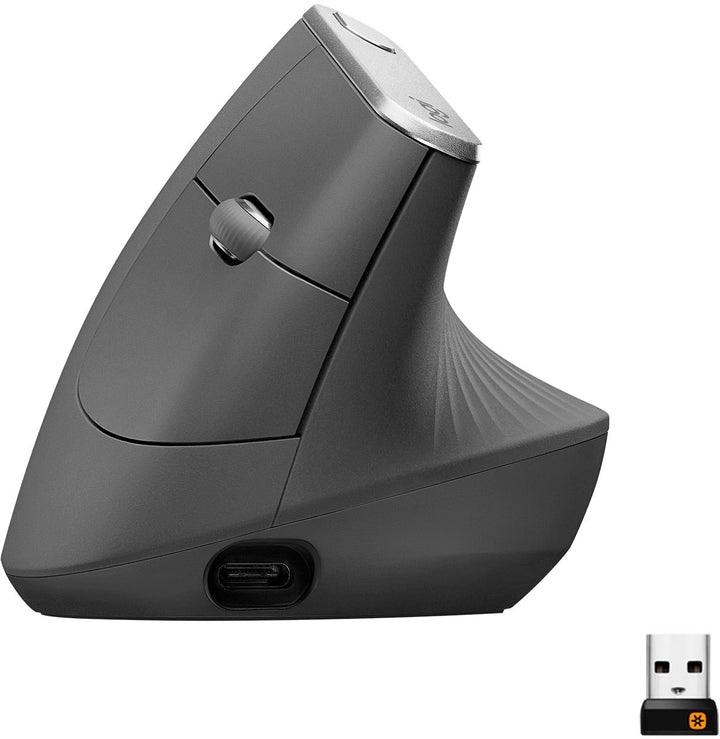 Logitech - MX Vertical Advanced Wireless Optical Mouse with Ergonomic Design - Graphite_0